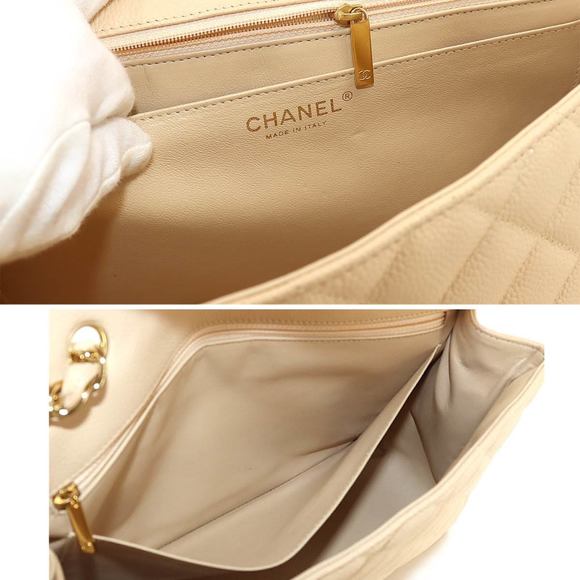 CHANEL Matelasse 30 Chain Shoulder Bag Caviar Skin Leather Beige Gold Hardware - Picture 8 of 9